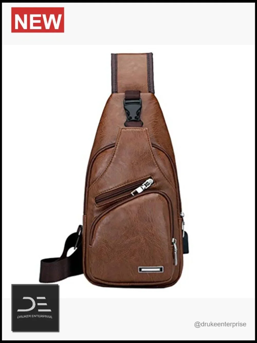Leather Sling Bag Crossbody Backpack Travel Outdoor Camping Daypack
